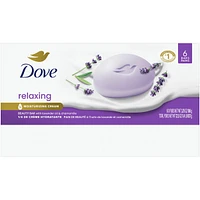 Dove Beauty Bar Gentle Skin Cleanser Moisturizing for Gentle Soft Skin Care Relaxing Lavender More Moisturizing Than Bar Soap 106 g 6 count