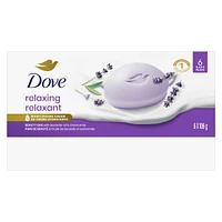 Pain de beauté pour une peau douce et soignée Dove  Lavande Relaxant pour une peau douce et soignée 106 g Lot de 6