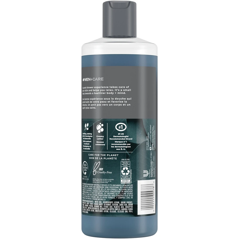 Dove Men+Care Relax Body Wash for a Skin-Strengthening nourishment, Eucalyptus + Cedar Oil with Plant-Based Cleansers and Moisturizers 532 ml