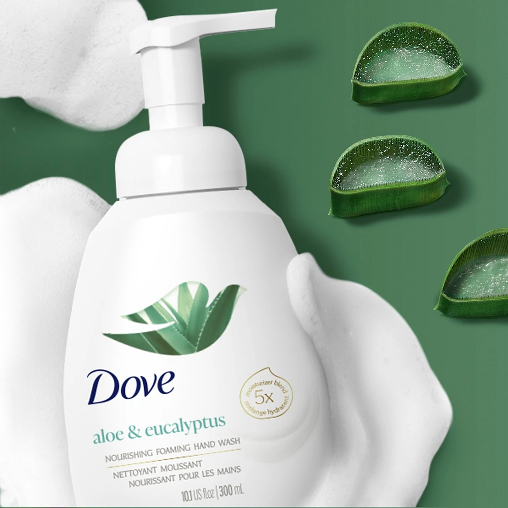Aloe & Eucalyptus Foaming Hand Wash protects skin from dryness, nourishes skin 10 layers deep