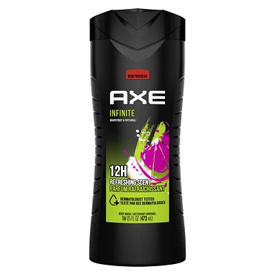 Infinite Body Wash for long-lasting freshness Grapefruit & Patchouli men's body wash with 100% plant-based moisturizers
