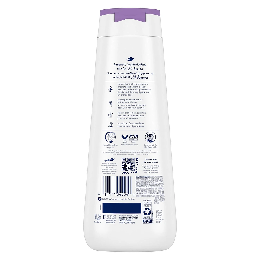 Relaxing Body Wash for renewed, healthy-looking skin Lavender Oil & Chamomile gentle body cleanser nourishes skin