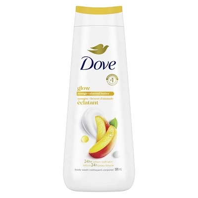 Glowing Body Wash for renewed, healthy-looking skin Mango & Almond Butters gentle body cleanser nourishes the skin