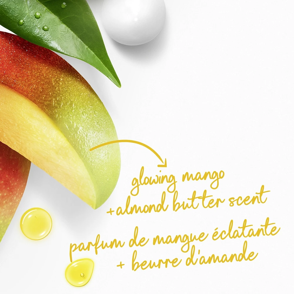 Glowing Body Wash for renewed, healthy-looking skin Mango & Almond Butters gentle body cleanser nourishes the skin