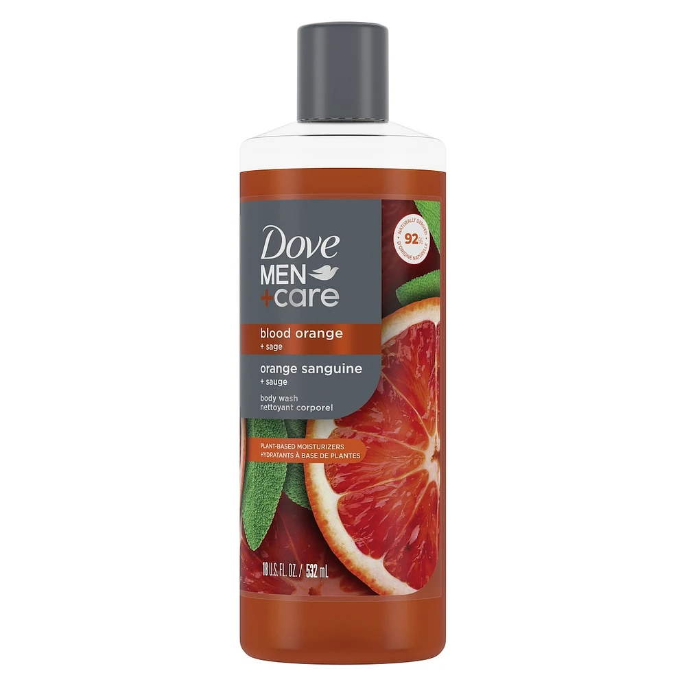 Men+Care Uplift Body Wash for Skin-Strengthening nourishment Blood Orange + Sage with Plant-Based Cleansers and Moisturizers