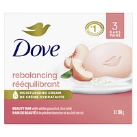 Beauty Bar Gentle Cleanser Moisturizes To Help Rebalance Skin Peach and Rice Milk Gentle Bar Soap Cleanser Made with 1/4 Moisturizing Cream