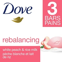 Beauty Bar Gentle Cleanser Moisturizes To Help Rebalance Skin Peach and Rice Milk Gentle Bar Soap Cleanser Made with 1/4 Moisturizing Cream