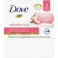 Beauty Bar Gentle Cleanser Moisturizes To Help Rebalance Skin Peach and Rice Milk Gentle Bar Soap Cleanser Made with 1/4 Moisturizing Cream