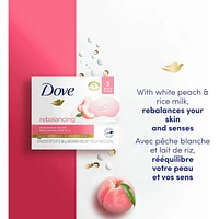 Beauty Bar Gentle Cleanser Moisturizes To Help Rebalance Skin Peach and Rice Milk Gentle Bar Soap Cleanser Made with 1/4 Moisturizing Cream