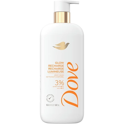 Exfoliating Body Wash Energizes & illuminates skin Glow Recharge body cleanser with 3% brightening serum with vitamin C