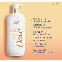 Exfoliating Body Wash Energizes & illuminates skin Glow Recharge body cleanser with 3% brightening serum with vitamin C