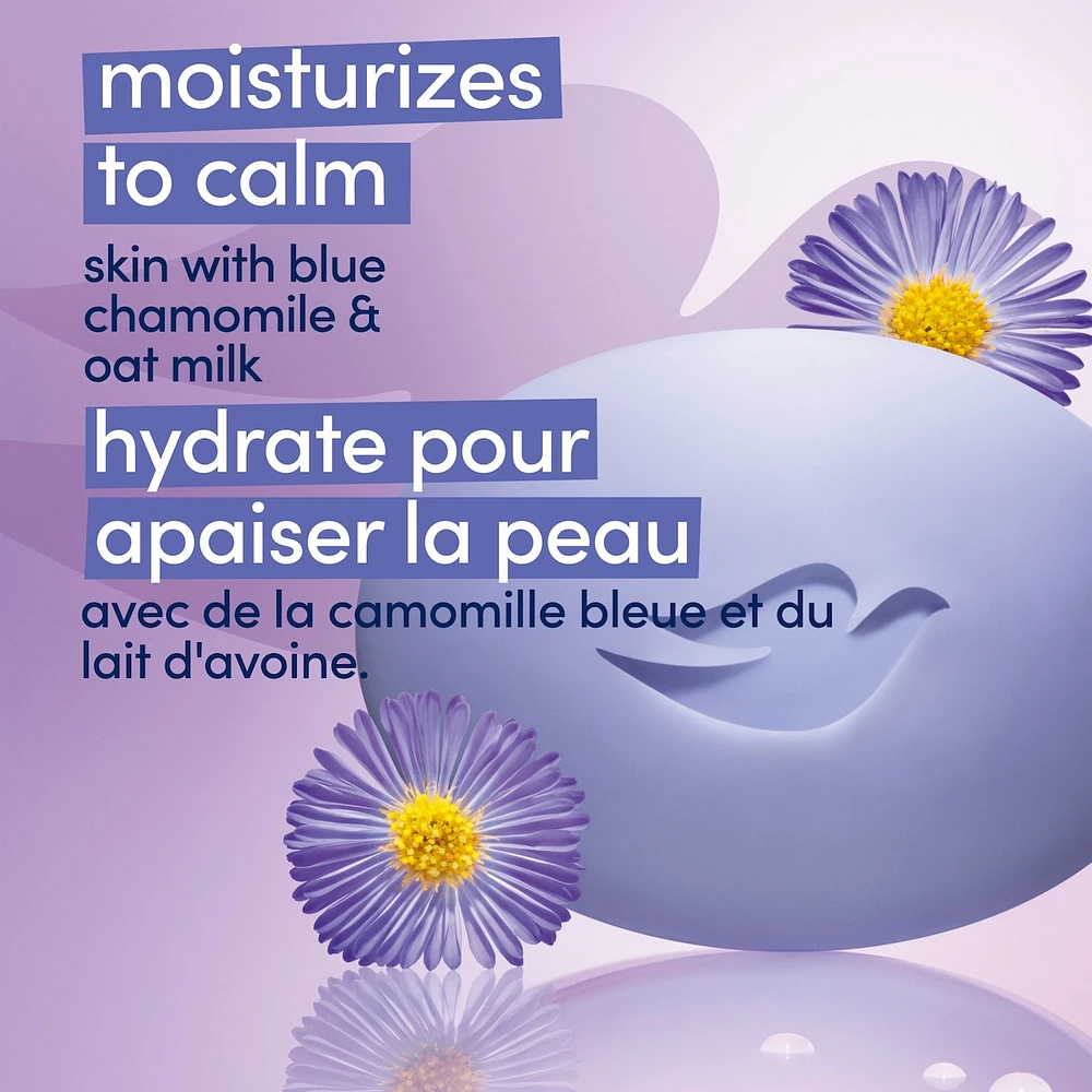Pain de Beauté Nettoyant Doux hydrate pour calmer la peau Dove  pain crémeux anti-stress pain de savon doux avec 1/4 de crème hydratante 3 unités