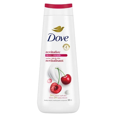 Body Wash for Renewed, Healthy-Looking Skin Revitalizing Cherry & Chia Milk Gentle Body Cleanser with 24hr Renewing MicroMoisture