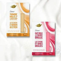 Dove Plant Milk Cleansing Bar Soap for Moisturized Skin Turmeric Milk & Lemon Drop Radiance Amplifier 141 g