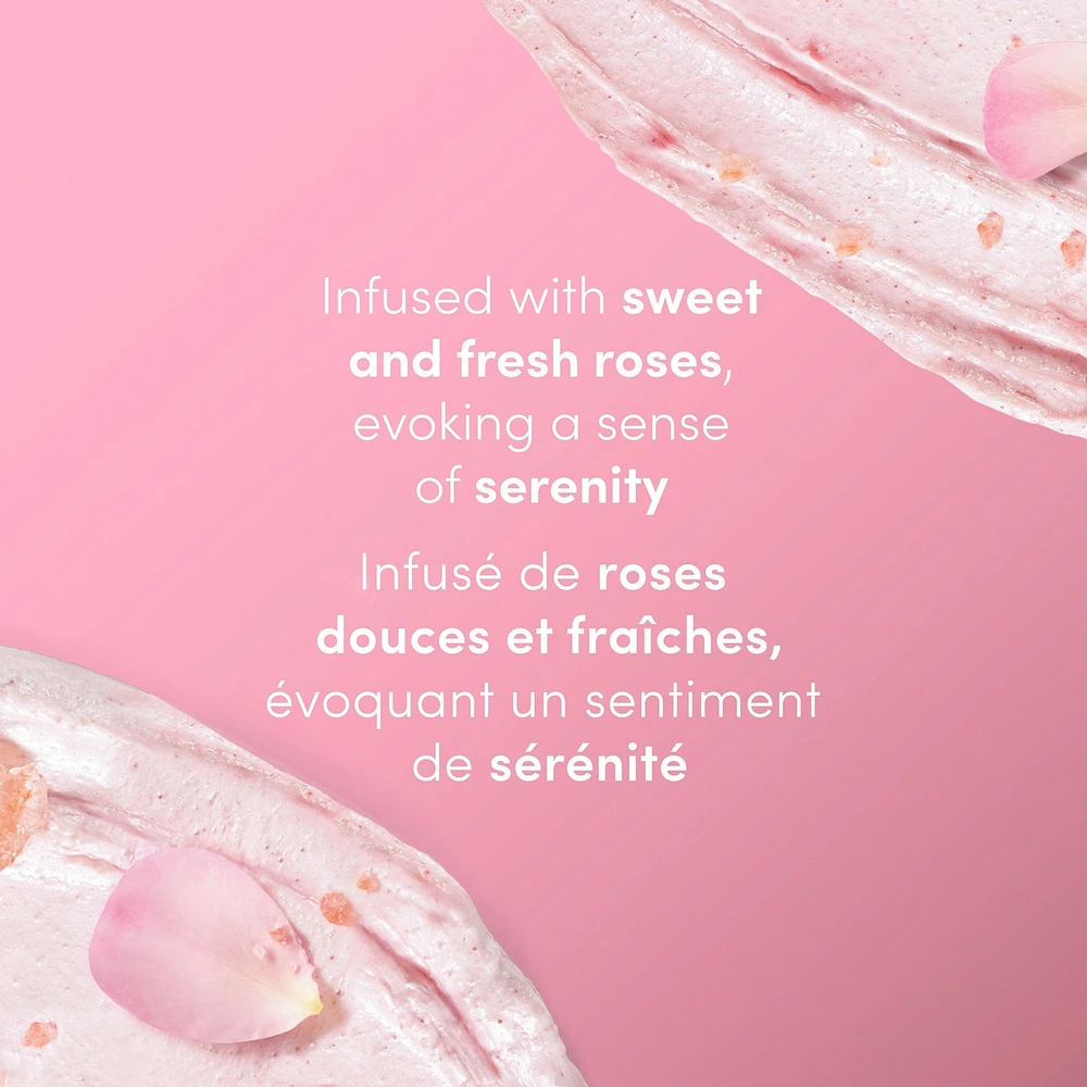 Dove  Body Scrub for Visibly Silky-Smooth, Nourished Skin, Himalayan Salt & Rose Oil with ¼ Moisturizing Cream, 425g