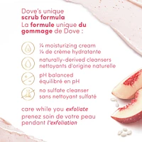 Dove  Body Scrub for Visibly Silky-Smooth, Nourished Skin, White Peach & Crushed Rice with ¼ Moisturizing Cream, 425g