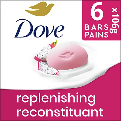 Dove  Bar Soap for Deep Nourishment, Replenishing Dragon Fruit & Coconut Cream, for Calm, Replenished Skin 106 g 6 Count