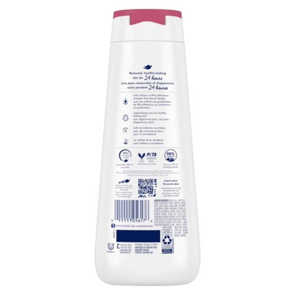 Dove  Gel douche pour une peau d'apparence saine, Reconstituant aux fruits du dragon et à la crème de noix de coco, avec MicroMoisture renouvelant pendant 24 heures, 591 ml