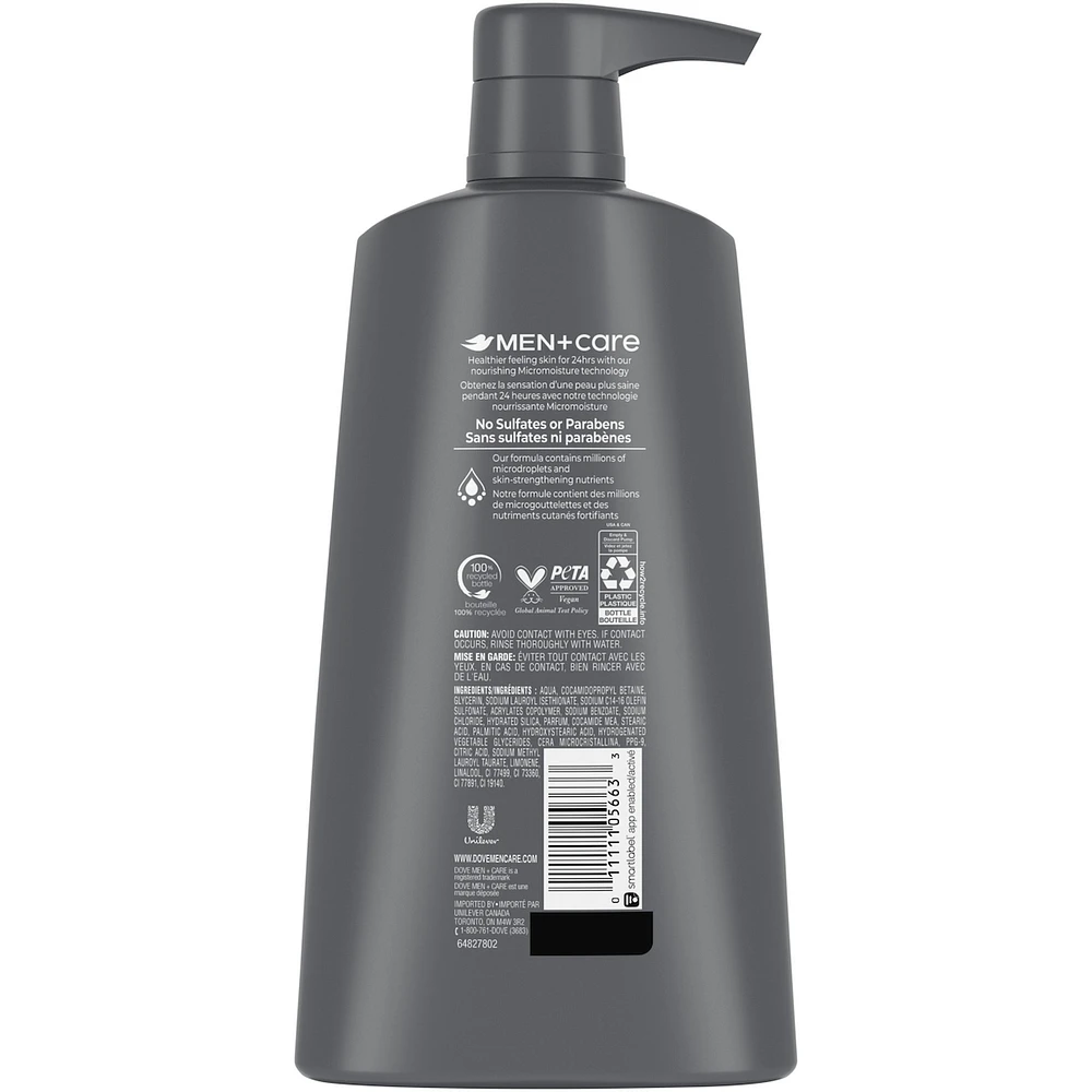 Dove Men+Care Exfoliating Deep Clean Body and Face Wash with 24-Hour Nourishing Micromoisture Technology Body Wash for Men  with Pump 710 ml