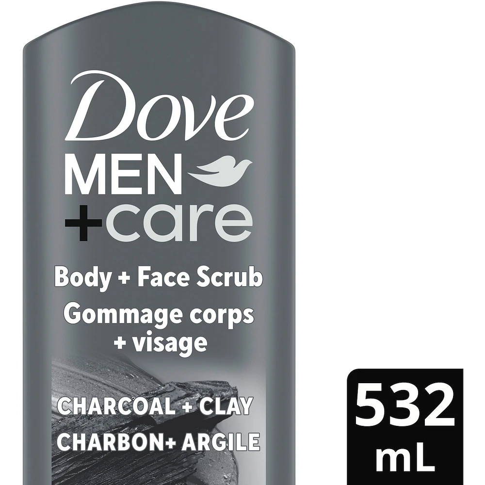 Dove Men+Care Body and Face Wash Purifying Charcoal + Clay for Men with 24-Hour Nourishing Micromoisture Technology 532 ml