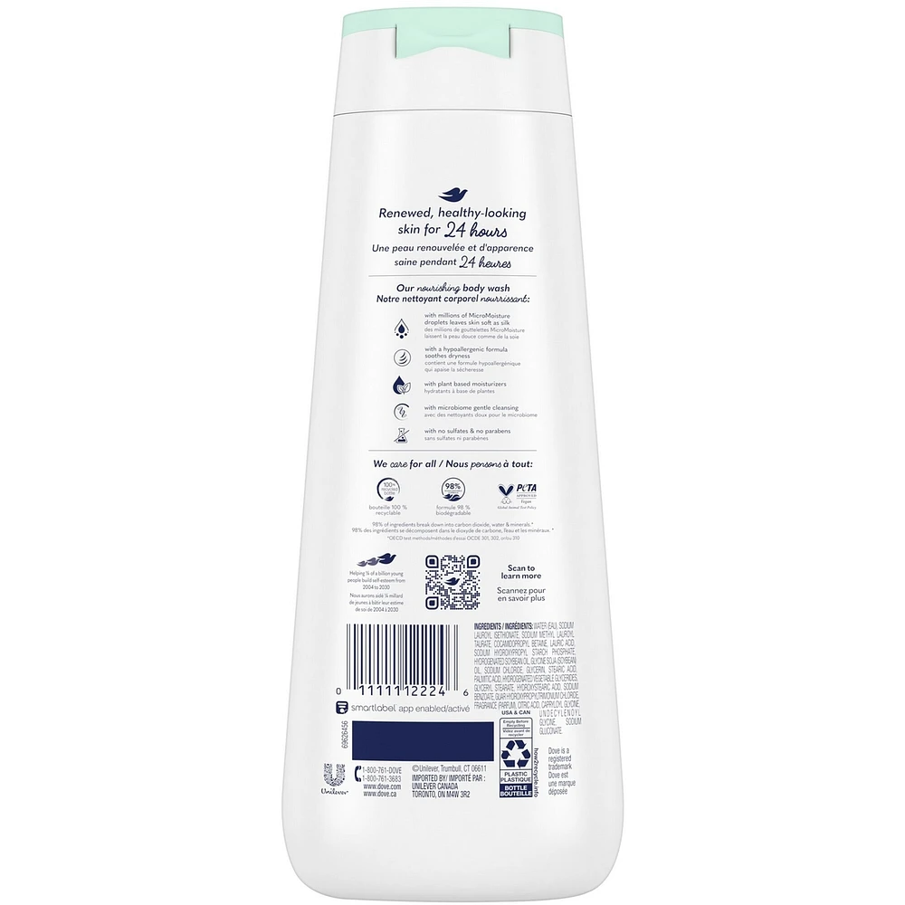 Sensitive Skin Body Wash for renewed, healthy-looking skin Hypoallergenic gentle body cleanser nourishes the skin