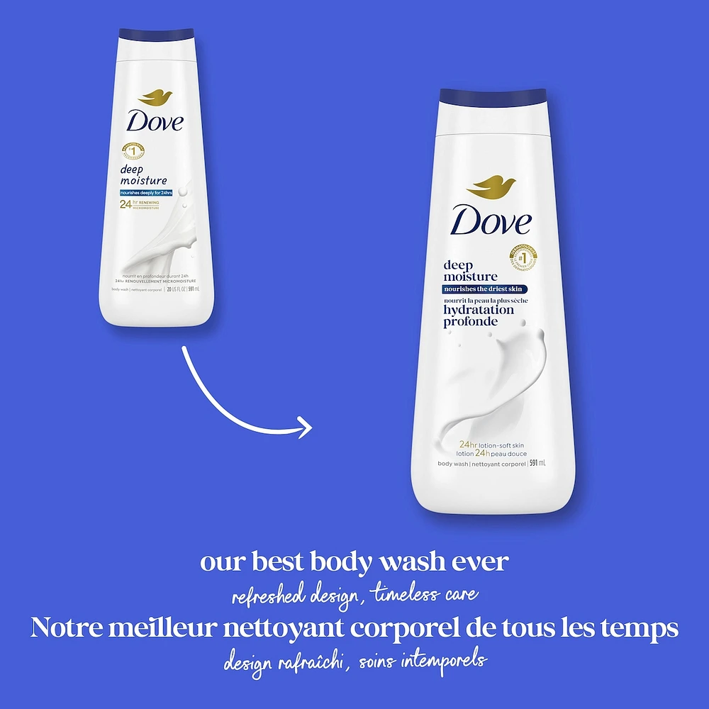 Deep Moisture Body Wash for nourishing the driest skin gentle body cleanser deeply moisturizes the skin