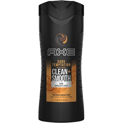 AXE  Dual Action Body Wash for Long Lasting freshness Dark Temptation Men's Moisturizing Shower Gel with 100% Plant-based Prebiotics, No Parabens, Dermatologist tested 473 ml
