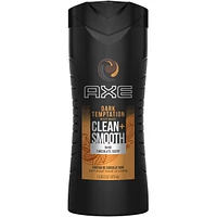 AXE  Dual Action Body Wash for Long Lasting freshness Dark Temptation Men's Moisturizing Shower Gel with 100% Plant-based Prebiotics, No Parabens, Dermatologist tested 473 ml