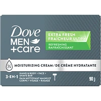 Dove Men+Care Refreshing Extra Fresh Bar Soap Formulated for Men's Skin 3-N-1 Hand & Body + Face + Shave Bar Soap with ¼ Moisturizing Cream