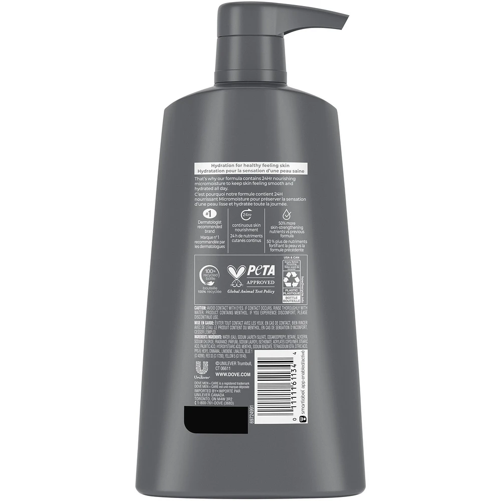 Dove Men+Care  Body & Face Wash for cooling refreshment and skin strenghtening nutrients Extra Fresh body wash with MicroMoisture Technology