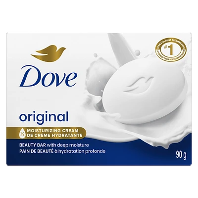 Dove Beauty Bar Gentle Skin Cleanser Moisturizing for Gentle Soft Skin Care Original Made With 1/4 Moisturizing Cream, 90g