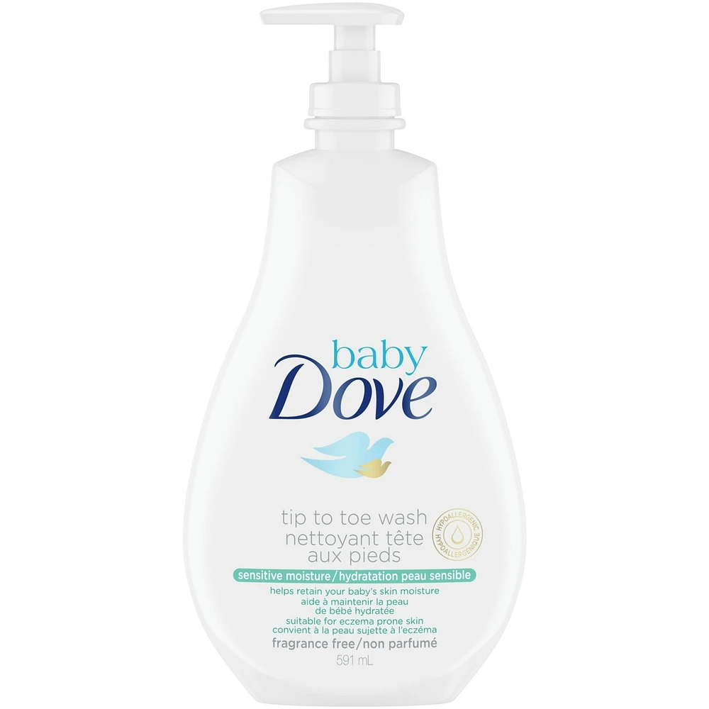 Baby Dove Wash for moisturised skin, eczema prone skin Sensitive Moisture fragrance free 591 ml