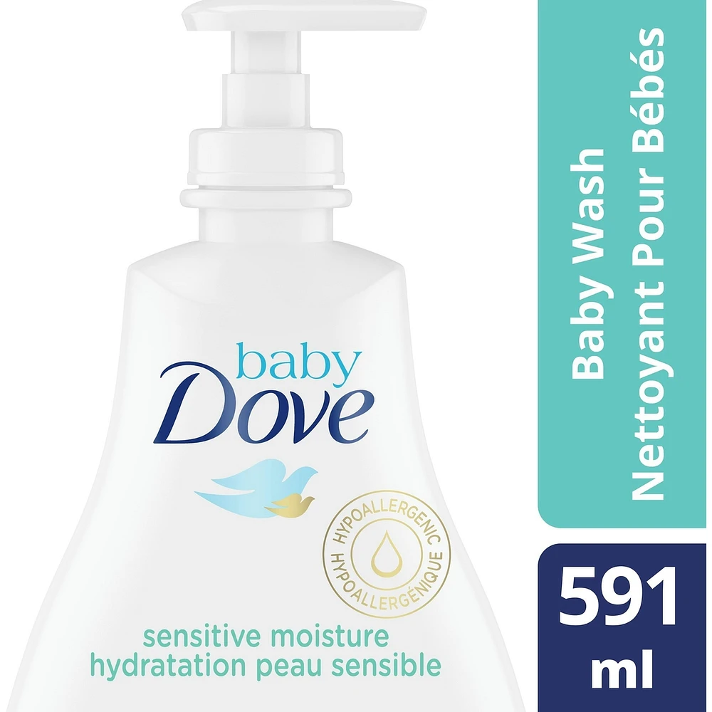 Baby Dove Wash for moisturised skin, eczema prone skin Sensitive Moisture fragrance free 591 ml