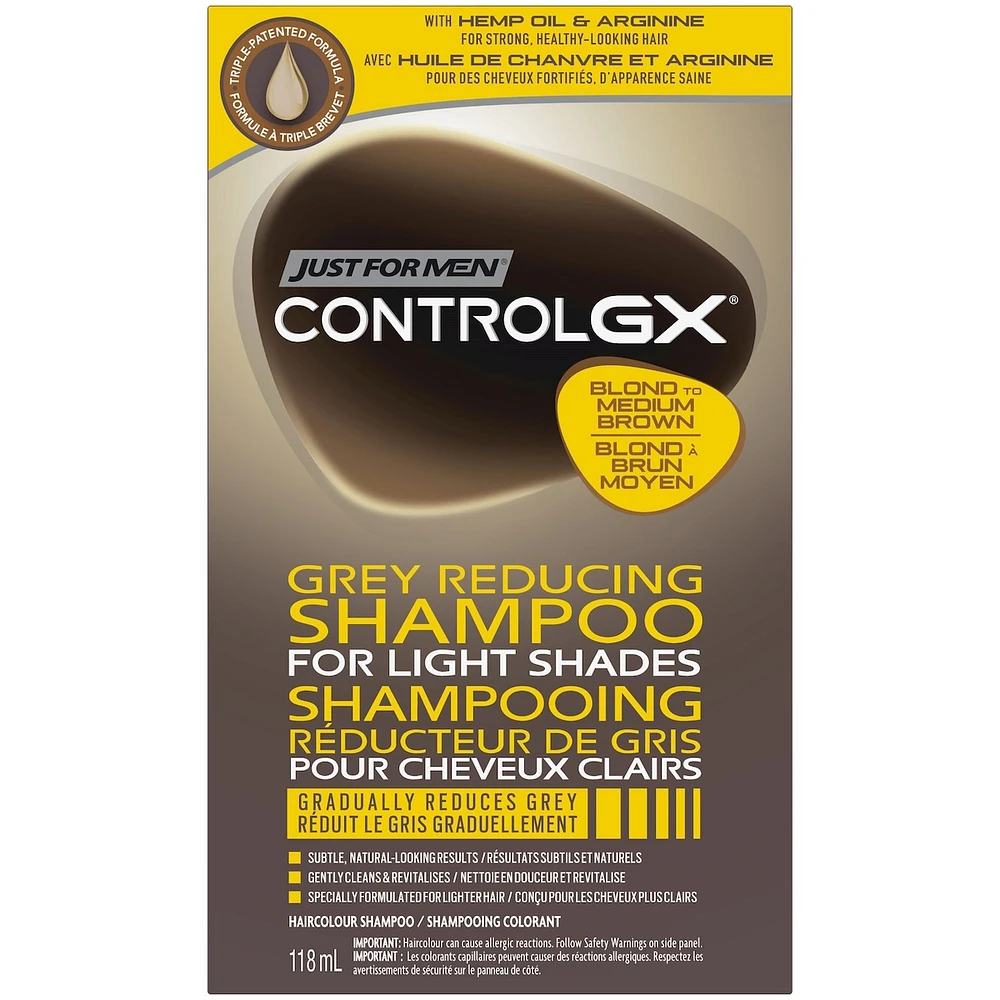 Just For Men Control GX Light Shades Grey Reducing Shampoo, For Lighter Shades of Hair