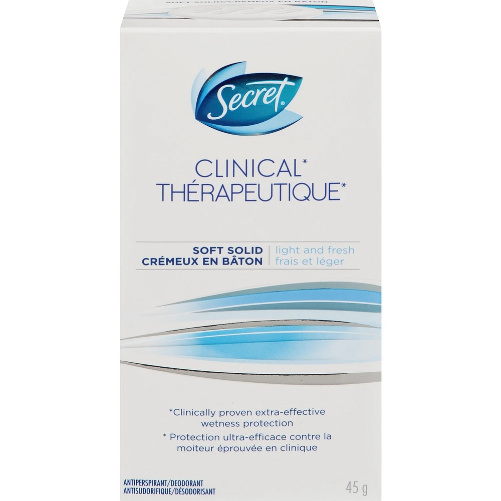 Secret Clinical Antiperspirant and Deodorant Soft Solid , Light & Fresh, 45g