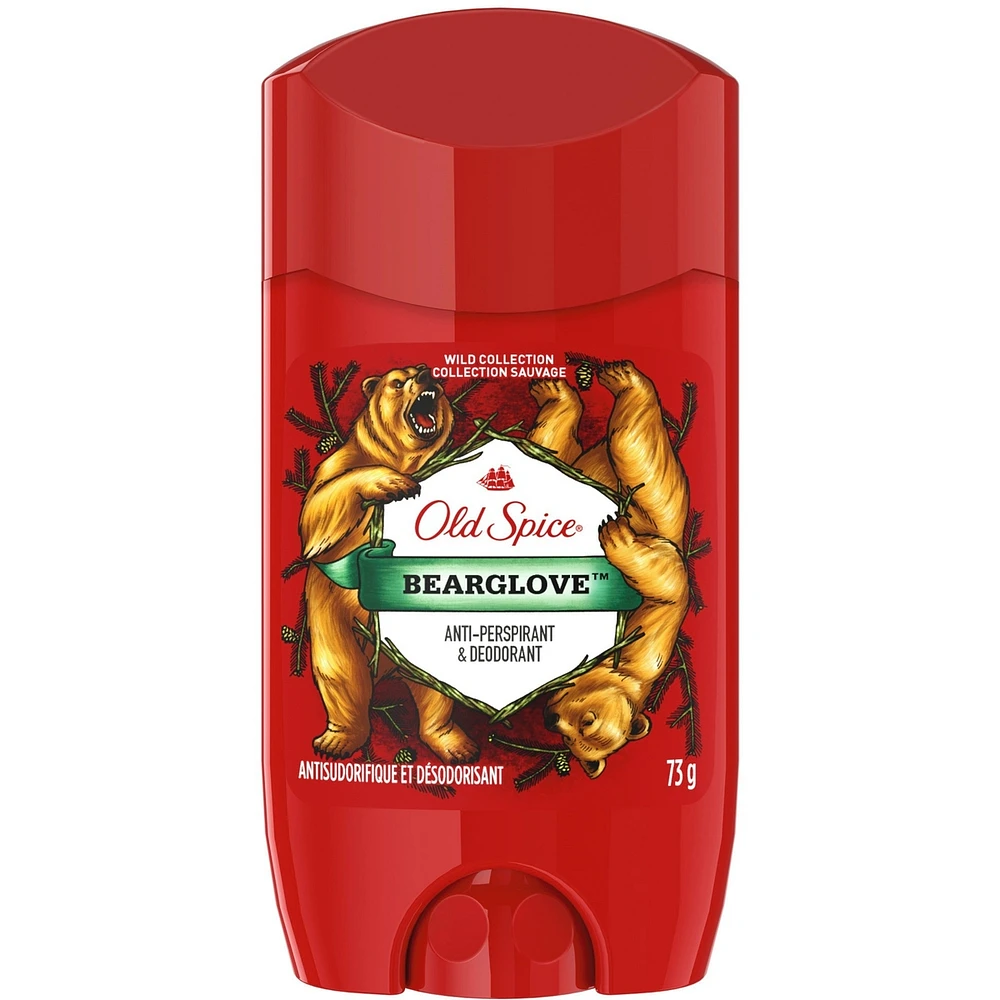 Antisudorifique et désodorisant invisible en bâton pour hommes, collection Sauvage, Bearglove, 73 g