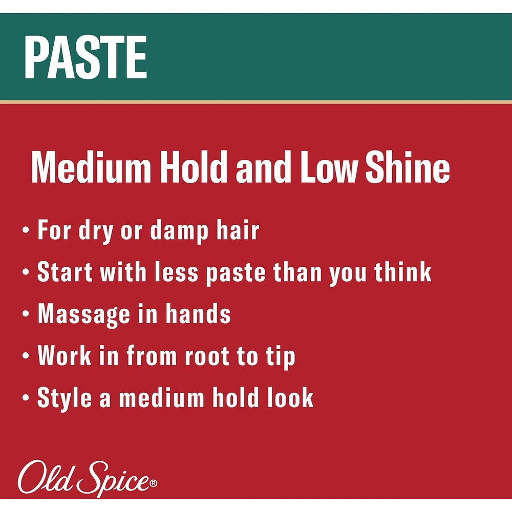 Old Spice Hair Styling Paste for Men, 63 g