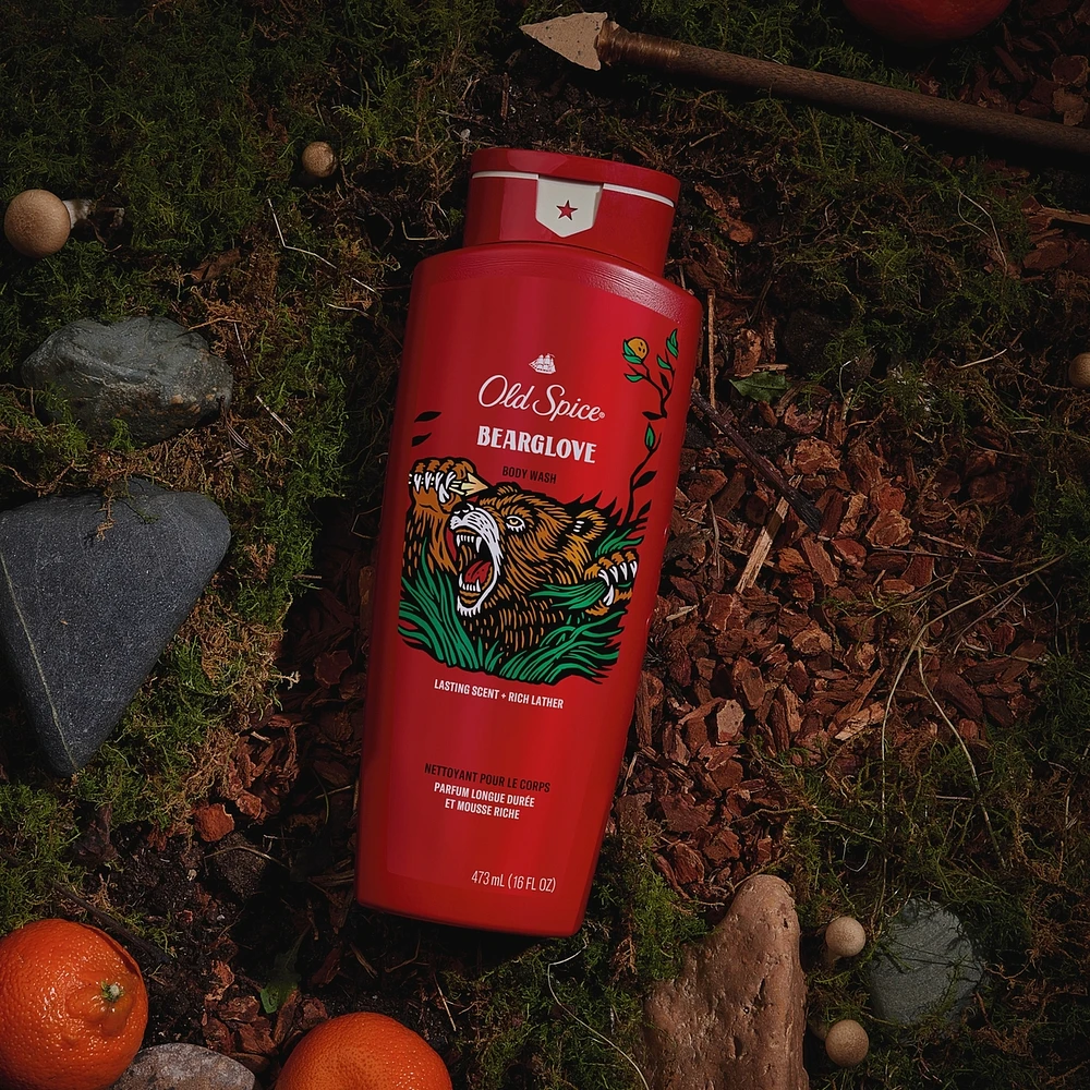 Old Spice Body Wash for Men, Bearglove, Long Lasting Lather