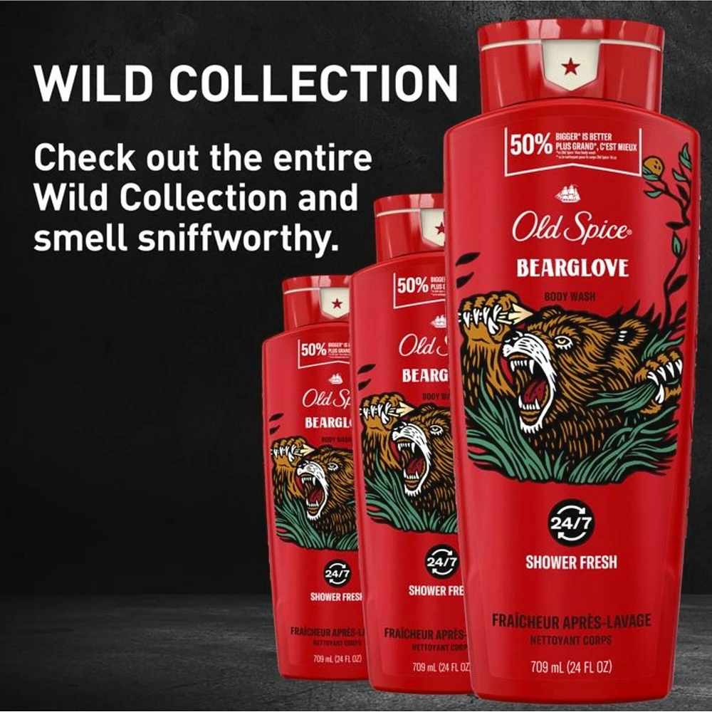 Old Spice Body Wash for Men, Bearglove, Long Lasting Lather