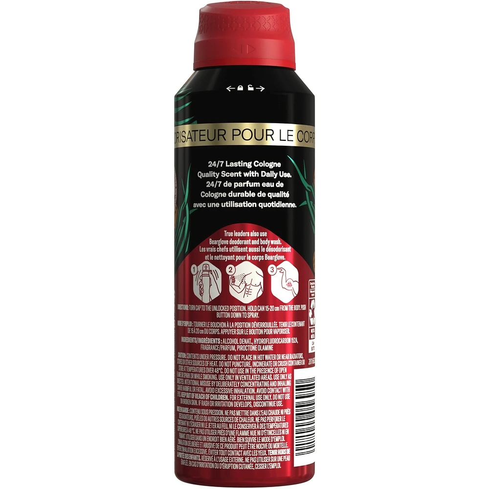 Aluminum Free Body Spray for Men, Bearglove