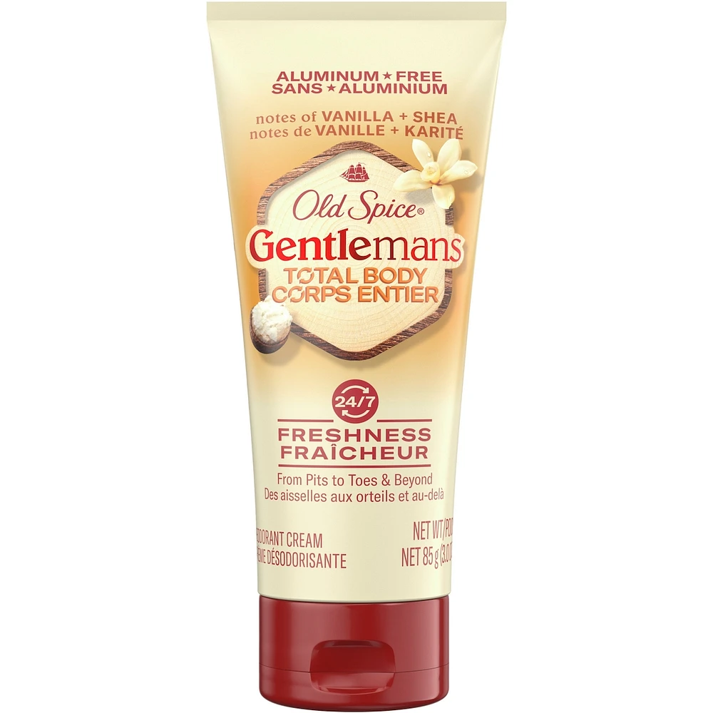 Total Body Deodorant Aluminum Free Cream Vanilla + Shea, 24/7 Freshness From Pits to Toes and Down Below // Dermatologist Tested Full Body Deodorant