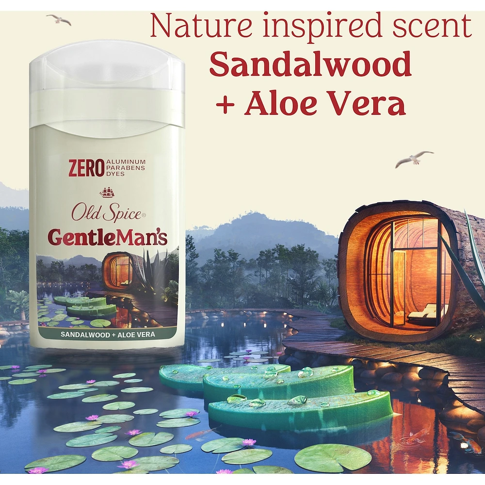 GentleMan's Collection Deodorant, Sandalwood + Aloe, Aluminum Free