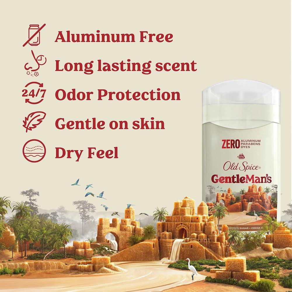 GentleMan's Collection Deodorant, Brown Sugar + Cocoa Butter, Aluminum Free