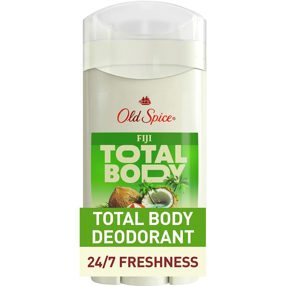 Whole Body Deodorant Stick, Aluminum Free Total Body Deodorant, Fiji Scent, 24/7 Freshness From Pits to Toes and Down Below // Dermatologist Tested