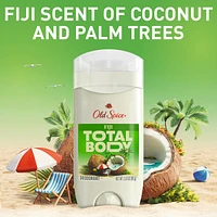 Whole Body Deodorant Stick, Aluminum Free Total Body Deodorant, Fiji Scent, 24/7 Freshness From Pits to Toes and Down Below // Dermatologist Tested