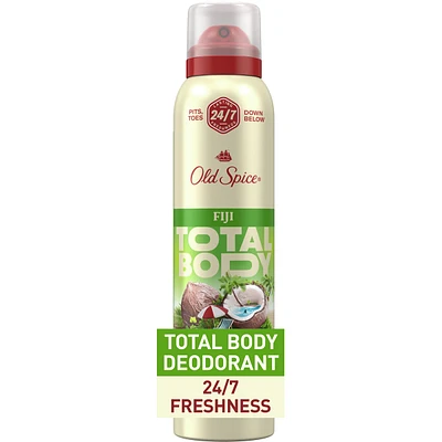 Whole Body Deodorant for Men, Total Body Deodorant, Fiji, Aluminum Free Spray for 24/7 Freshness