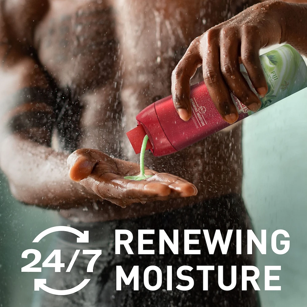 Super Hydration Men's Body Wash, Fiji with Palm Tree + Coconut, 24/7 Renewing Moisture