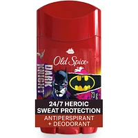 Antisudorifique et désodorisant pour hommes, fraîcheur 24heures sur 24, 7jours sur 7, protection longue durée contre la transpiration et les odeurs, sentez comme un héros, Batman, parfum Cerise noire et crépuscule, 73g