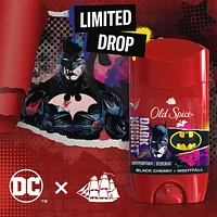 Antisudorifique et désodorisant pour hommes, fraîcheur 24heures sur 24, 7jours sur 7, protection longue durée contre la transpiration et les odeurs, sentez comme un héros, Batman, parfum Cerise noire et crépuscule, 73g