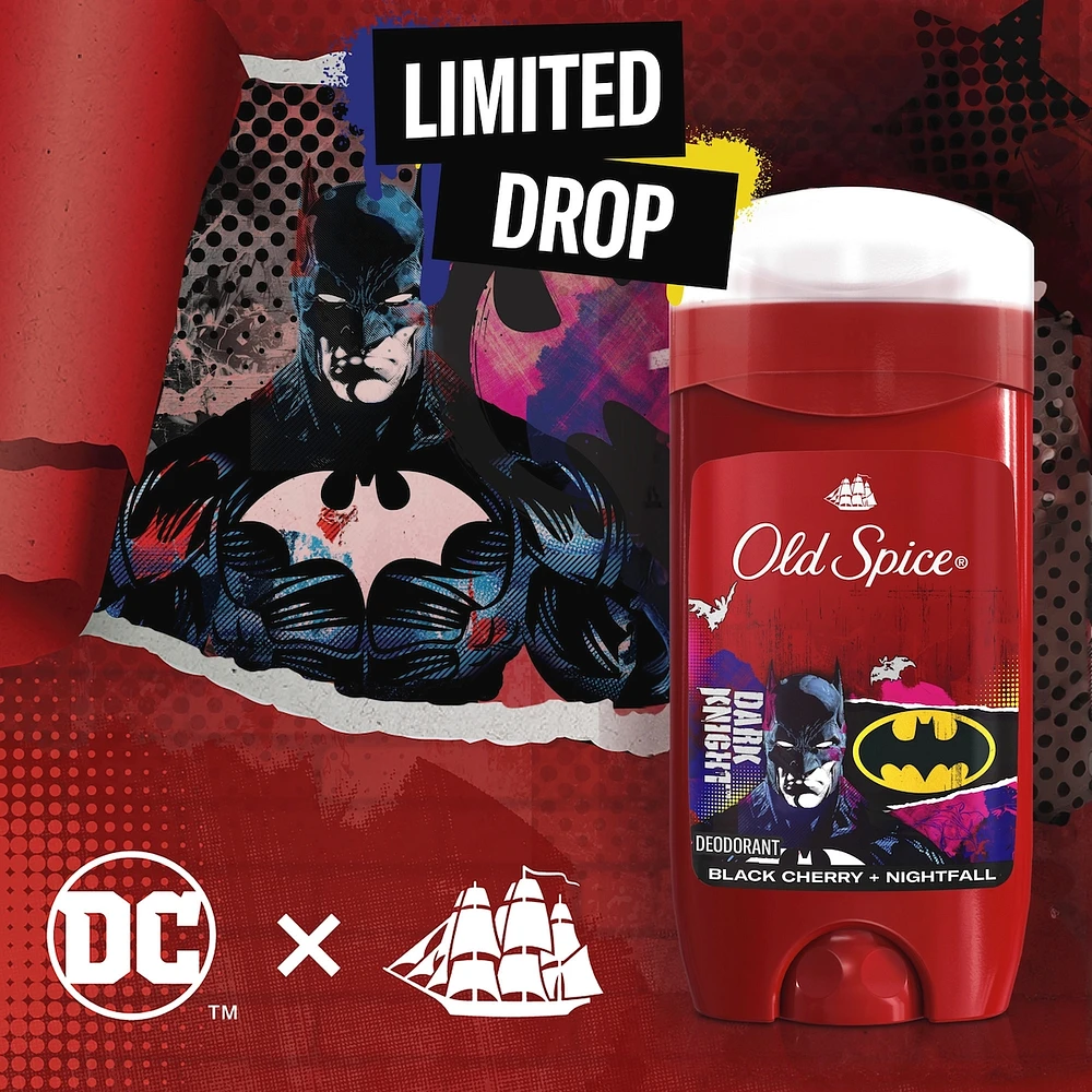 Aluminum Free Deodorant for Men, 24/7 Freshness, Long Lasting Odor Protection, Smell Like a Hero, Batman, Black Cherry and Nightfall Scent